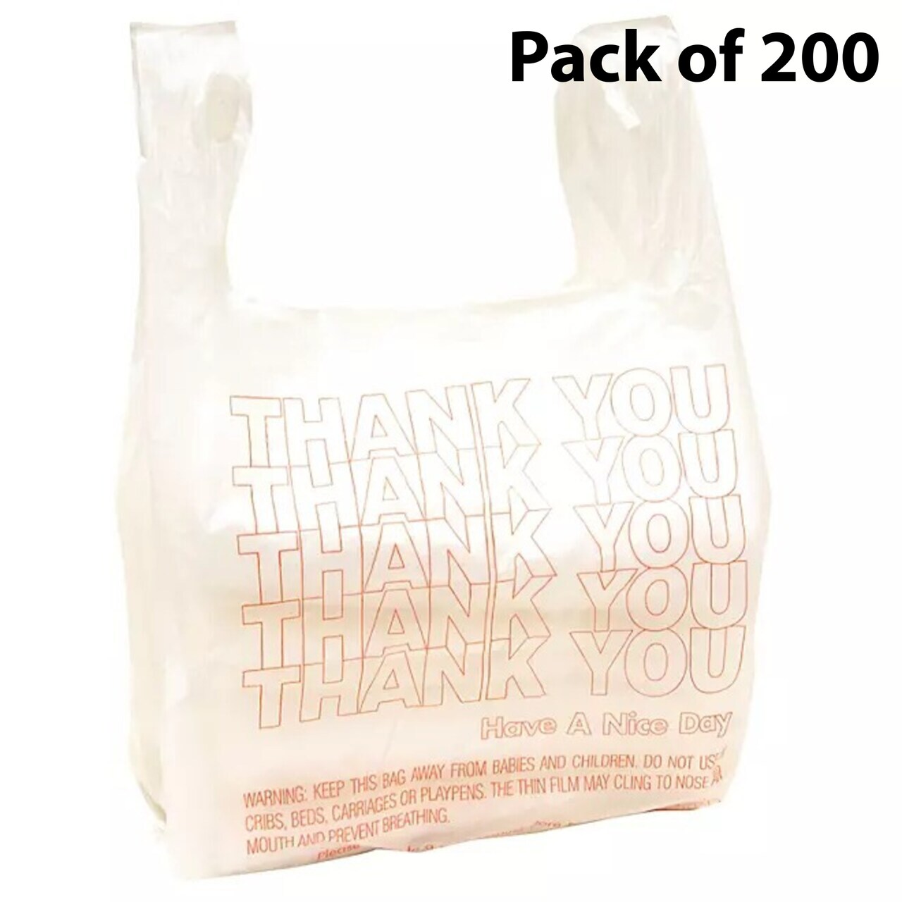 Thank You T-Shirt Bags, 11.5" x 6.5" x 22" - Retail Carry-Out Bags - Eco-Friendly Tote Bags | Raheev®